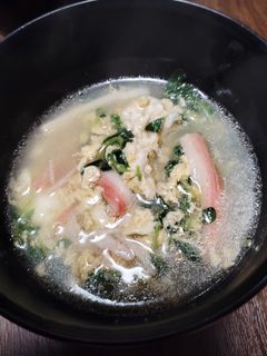 卵美味しい〜豆苗とカニカマの卵スープ-レシピのメイン写真
