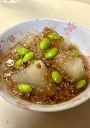 大根の枝豆挽肉餡かけ-レシピのメイン写真