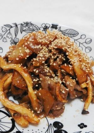 豚肉とエリンギのスタミナ味噌炒め-レシピのメイン写真