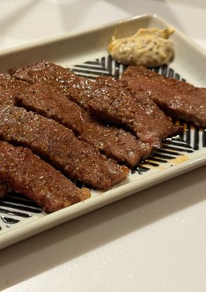 ジューシー和牛の焼肉　辛子マヨソース-レシピのメイン写真