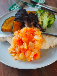 サワラのトマトソース 焼き野菜添え-レシピのメイン写真