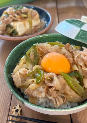 豚バラ肉で2品!豚丼と肉豆腐-レシピのメイン写真