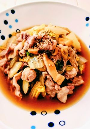 今夜の夕飯☆白菜と豚肉のうま煮♪レンチン-レシピのメイン写真