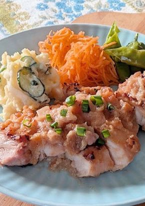 鶏もも肉のおろし玉ねぎみそ漬け焼き♪-レシピのメイン写真