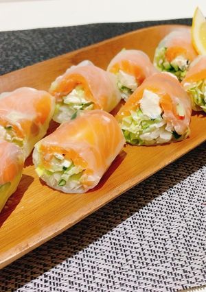 サーモンクリームチーズ生春巻き-レシピのメイン写真