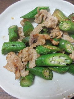 オクラと豚肉の炒め物-レシピのメイン写真