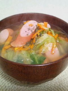 ぽかぽか時短♪生姜とレタスのスープ-レシピのメイン写真