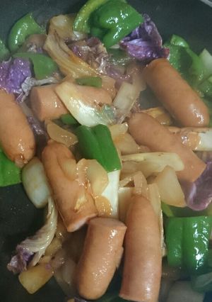 ソーセージと野菜のケチャップ炒め-レシピのメイン写真