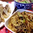うまぁ!長ネギと舞茸のオイスター焼きそば
