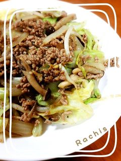 野菜と挽肉のオイスターソース炒め-レシピのメイン写真
