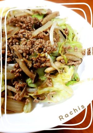 野菜と挽肉のオイスターソース炒め-レシピのメイン写真