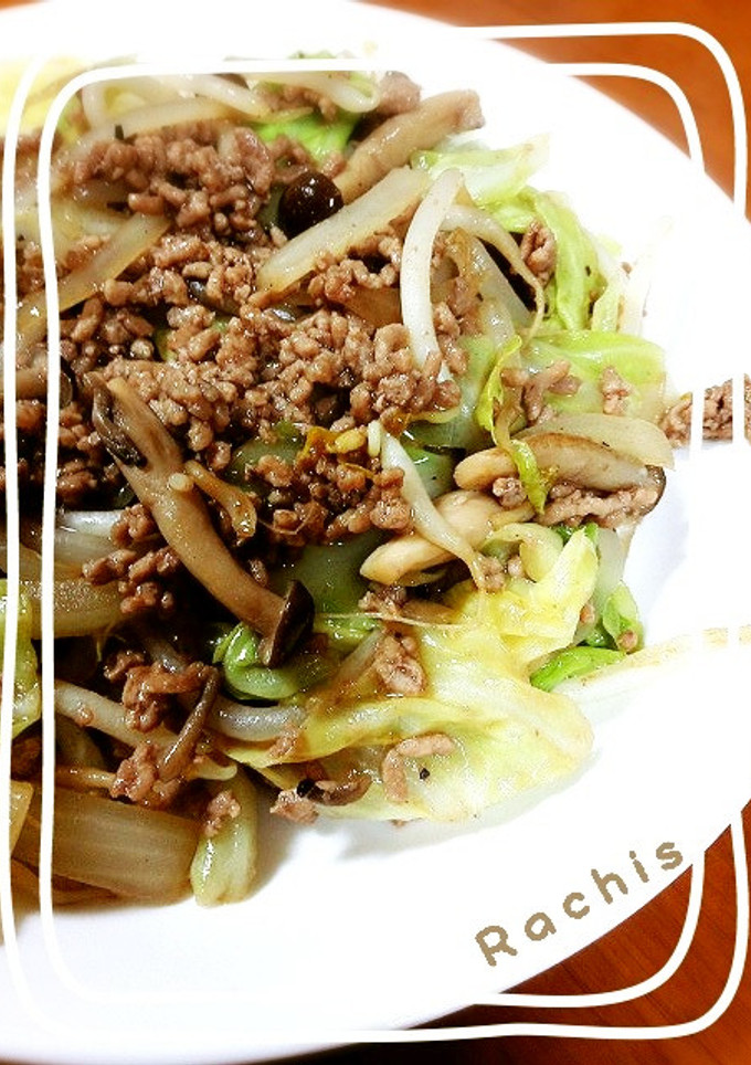 野菜と挽肉のオイスターソース炒め-レシピのメイン写真
