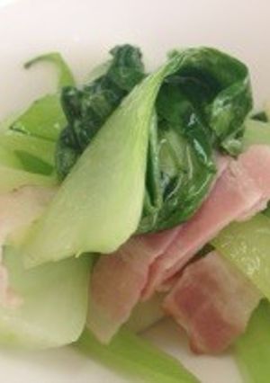 青梗菜とベーコンの蒸し炒め-レシピのメイン写真
