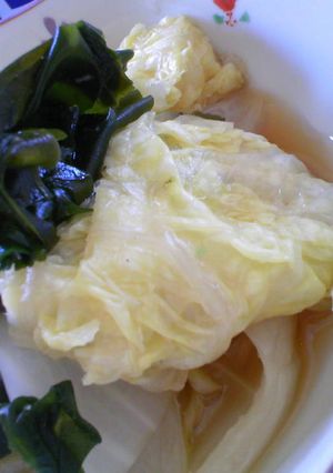 白菜とわかめのワサビ醤油あえ-レシピのメイン写真