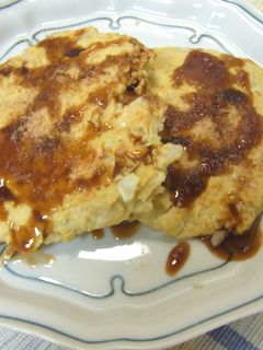 鶏ひき肉とレンコンのお好み焼き風-レシピのメイン写真