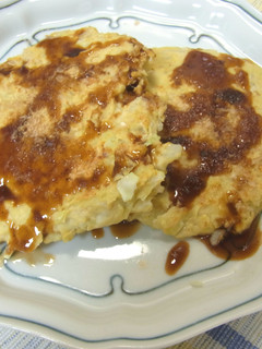鶏ひき肉とレンコンのお好み焼き風-レシピのメイン写真