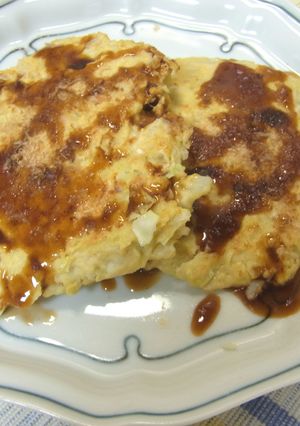鶏ひき肉とレンコンのお好み焼き風-レシピのメイン写真