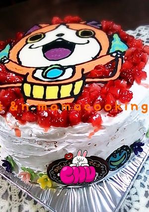 妖怪ウォッチ誕生日クリスマスキャラケーキ-レシピのメイン写真