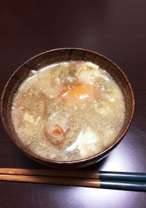 かんたん！野菜たっぷり鶏だんご汁-レシピのメイン写真