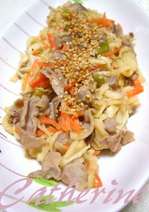 切干大根と豚肉をごまダレ炒め♪-レシピのメイン写真
