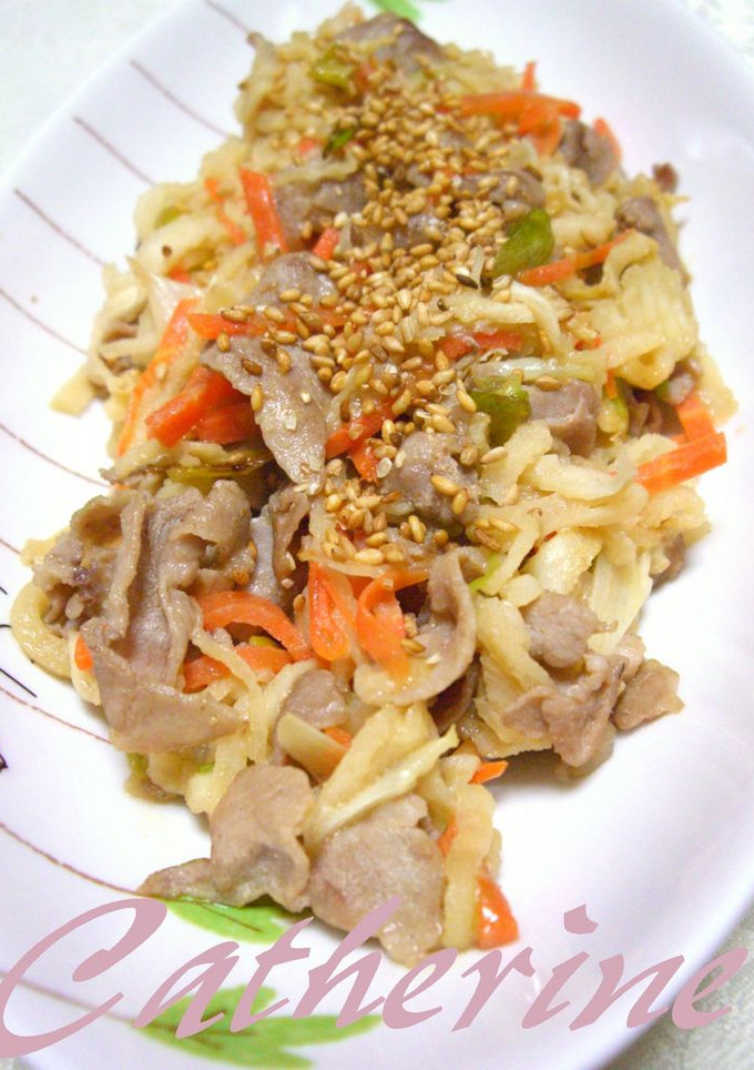 切干大根と豚肉をごまダレ炒め♪-レシピのメイン写真