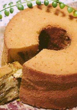 〝簡単＊抹茶のマーブルシフォンケーキ〟-レシピのメイン写真