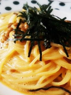 簡単ランチ☆納豆パスタ カルボナーラ風-レシピのメイン写真