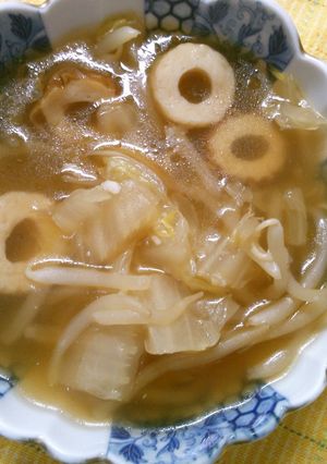 簡単 白菜 もやし 竹輪の 中華スープ！-レシピのメイン写真