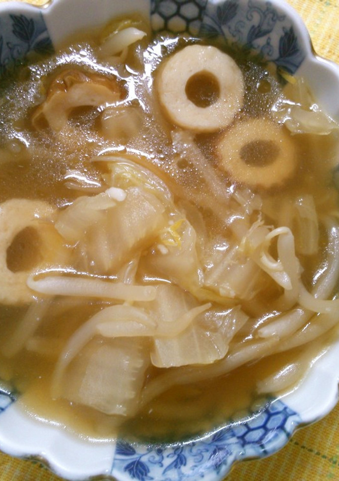 簡単 白菜 もやし 竹輪の 中華スープ！-レシピのメイン写真