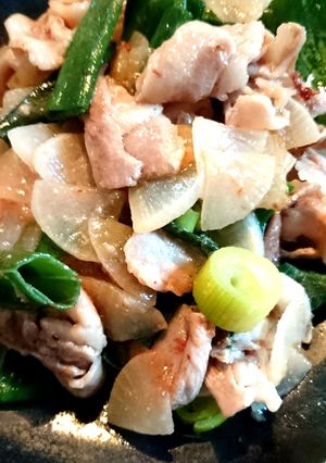 大根と豚肉のねぎ味噌炒め煮-レシピのメイン写真