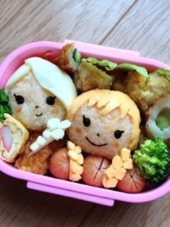 アナと雪の女王キャラ弁 簡単アナエルサ-レシピのメイン写真