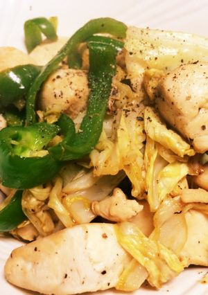 ササミと野菜のブラックペッパー炒め-レシピのメイン写真