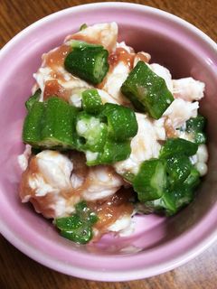 ささみとオクラの梅肉和え-レシピのメイン写真