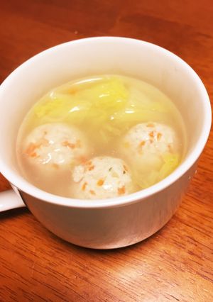 白菜・鶏団子のとろり温かスープ-レシピのメイン写真