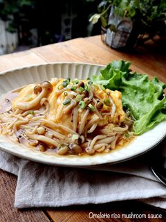 ふわとろオムライスのきのこあんかけ-レシピのメイン写真