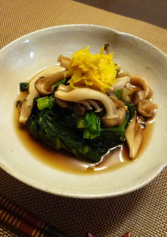焼ききのことほうれん草のおひたし-レシピのメイン写真