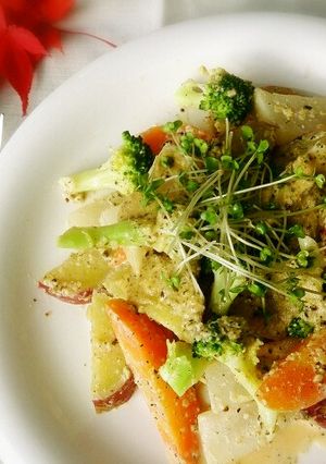 温野菜の麻の実(ヘンプ)ソース和え-レシピのメイン写真