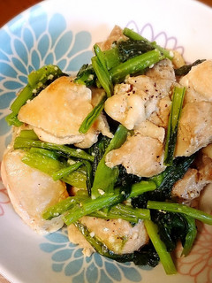 鶏肉と小松菜の柚子こしょう風味-レシピのメイン写真