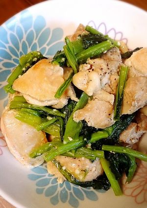鶏肉と小松菜の柚子こしょう風味-レシピのメイン写真