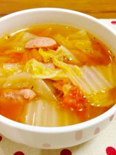 具沢山♪白菜のトマトコンソメスープ-レシピのメイン写真