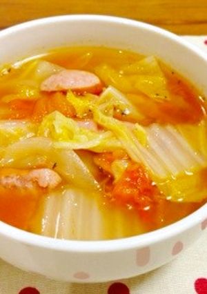 具沢山♪白菜のトマトコンソメスープ-レシピのメイン写真