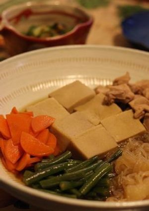 高野豆腐の炊合せ：なんでも八方美人で-レシピのメイン写真