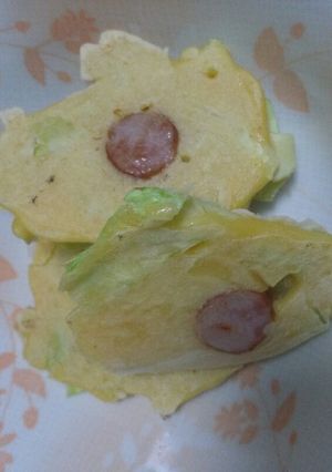 お弁当にも☆ウィンナーでプチお好み焼き-レシピのメイン写真