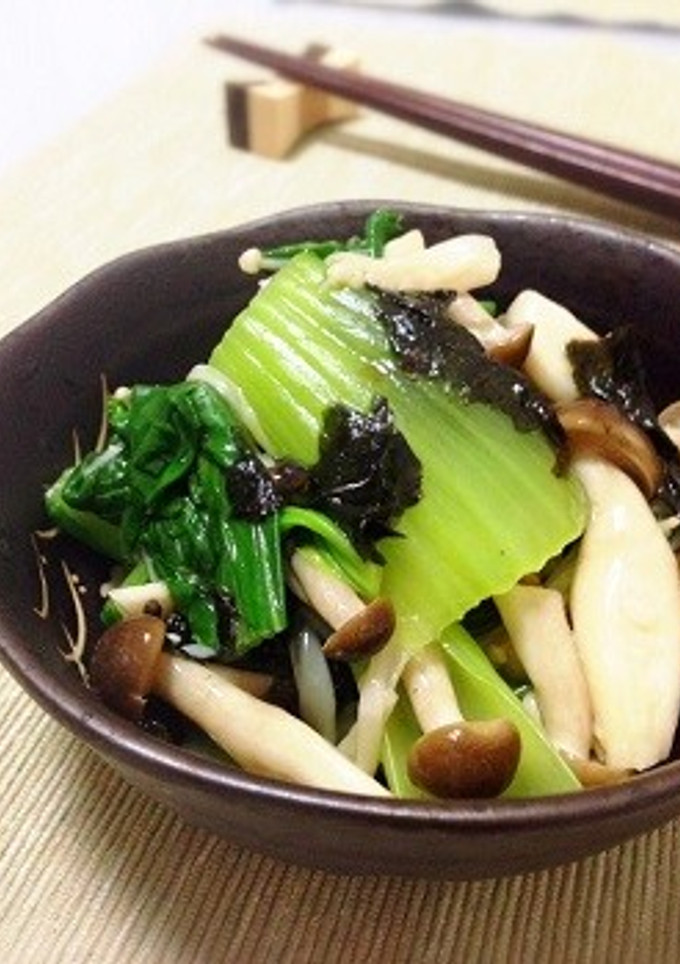 簡単☆青梗菜ときのこの海苔ナムル-レシピのメイン写真