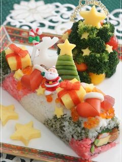 クリスマスロール寿司-レシピのメイン写真