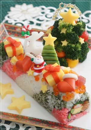 クリスマスロール寿司-レシピのメイン写真