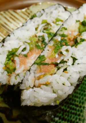 明太子とわさび菜のおにぎらず-レシピのメイン写真
