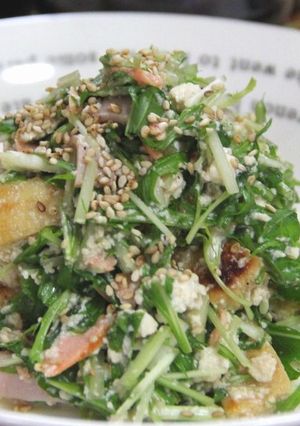 鍋の材料で水菜サラダ-レシピのメイン写真