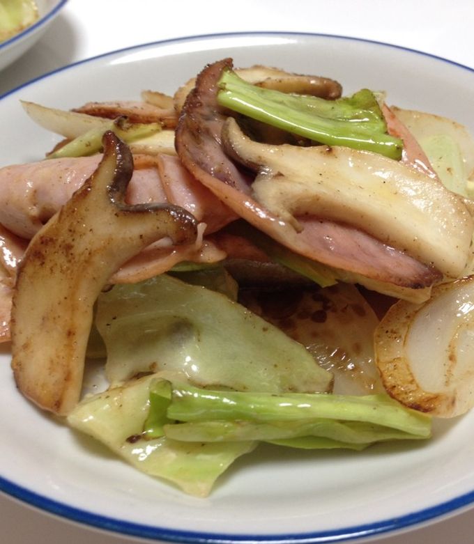 コクうま♪えりんぎとハムの炒め物-レシピのメイン写真