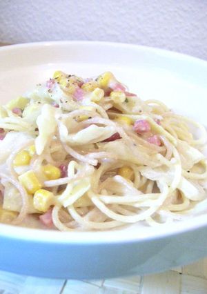 キャベツとベーコンの豆乳クリームパスタ-レシピのメイン写真